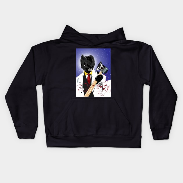 American Psycho Ranger Black Kids Hoodie by mavgagliano